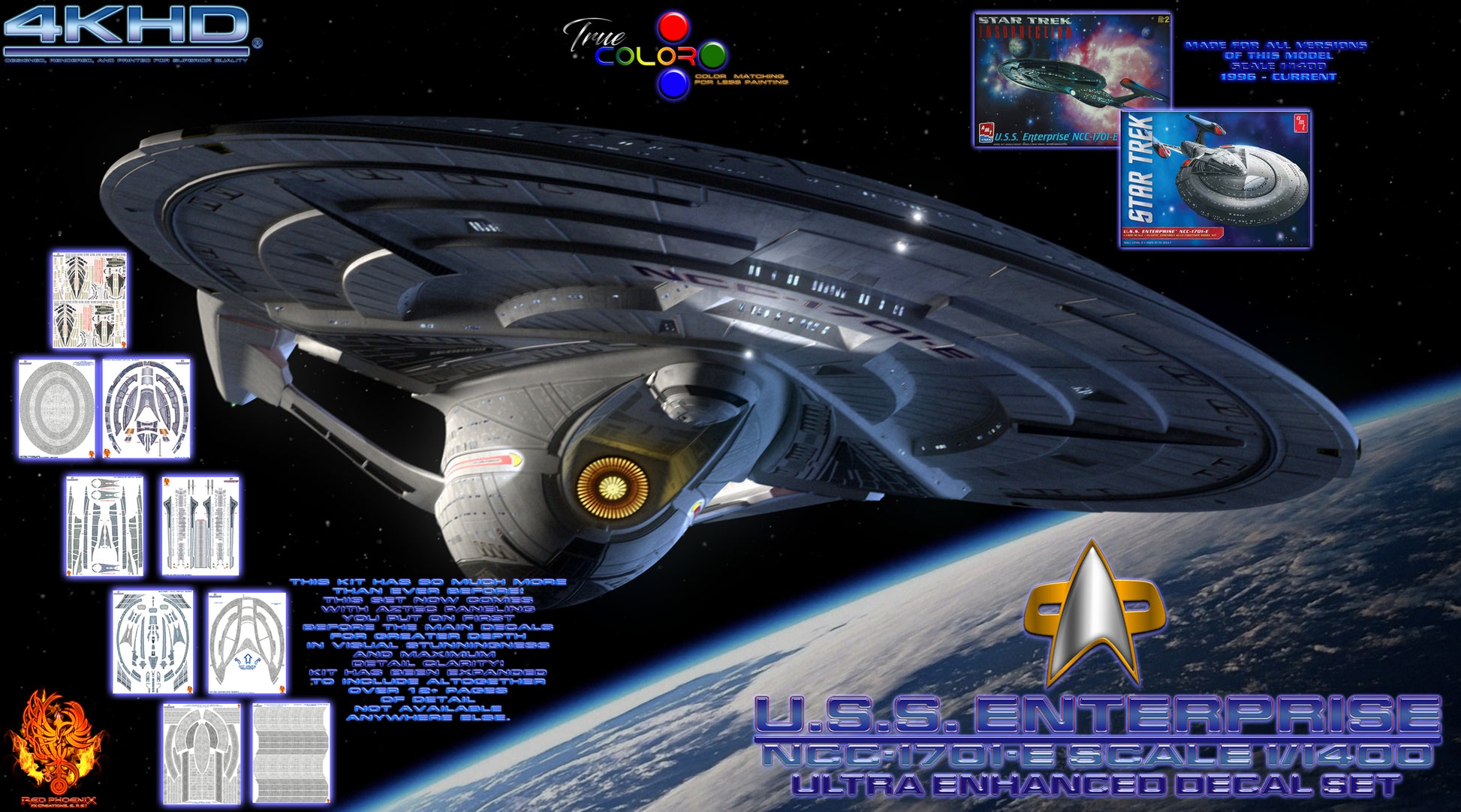 U.S.S. Enterprise-E 1/1400 Scale Ultra Enhanced Aztec / Hull Detailing Set