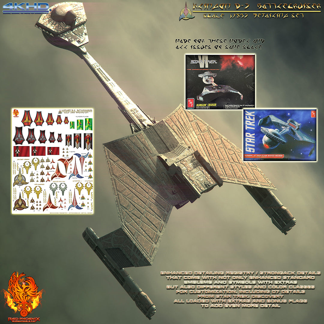 1/537- D7 K'tinga Class Battlecruiser - Enhanced Replacement Registry Detail Set