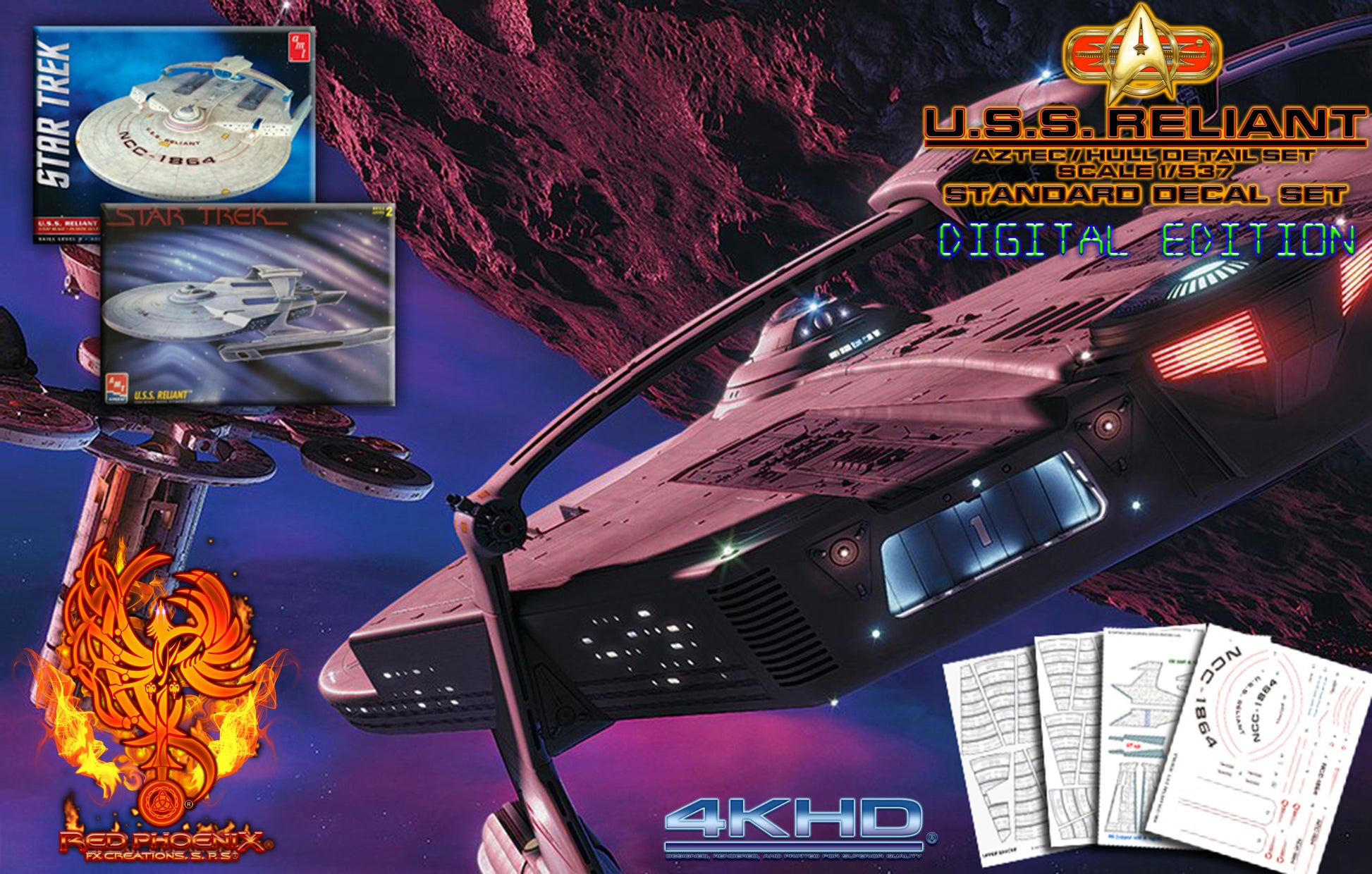 U.S.S. RELIANT 1-537 - 1/600 Scale Model Enhanced Decal Set