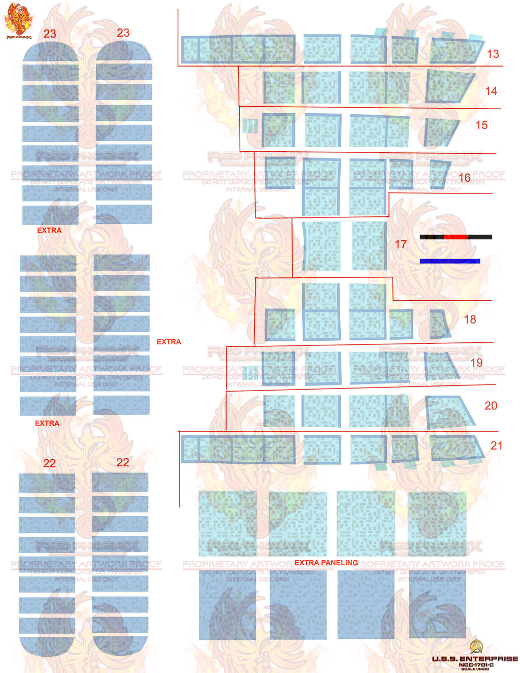 DIY DIGITAL DOWNLOAD: U.S.S. Enterprise-C Scale 1/1400 Aztec / Hull Decal Set- Enhanced Detail