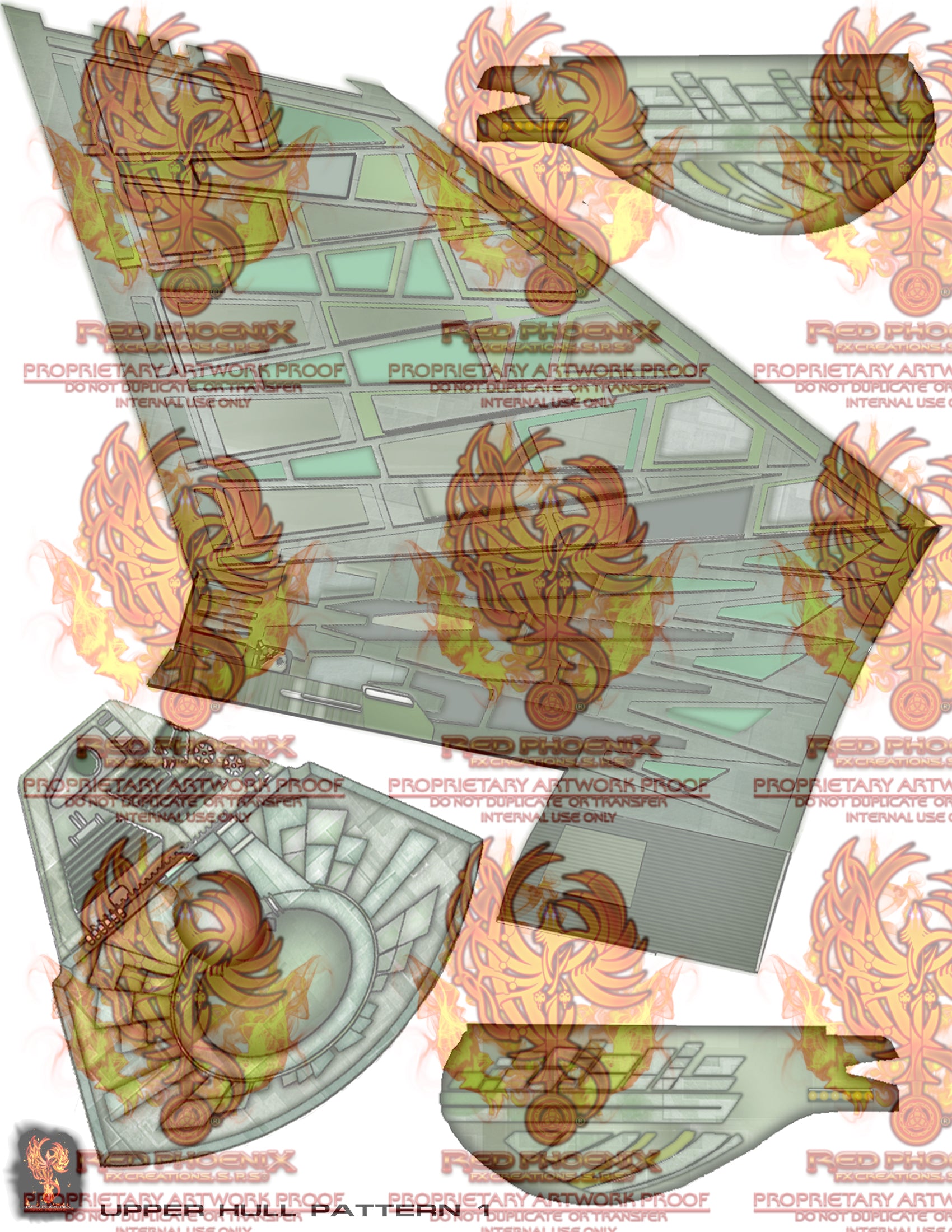 Klingon D7 K'tinga Class Battlecruiser 1/350 Complete Pattern / Hull Detailing Set
