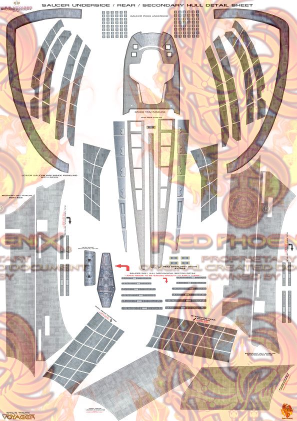 1/1000 U.S.S. Voyager Model Detailing Decal Set