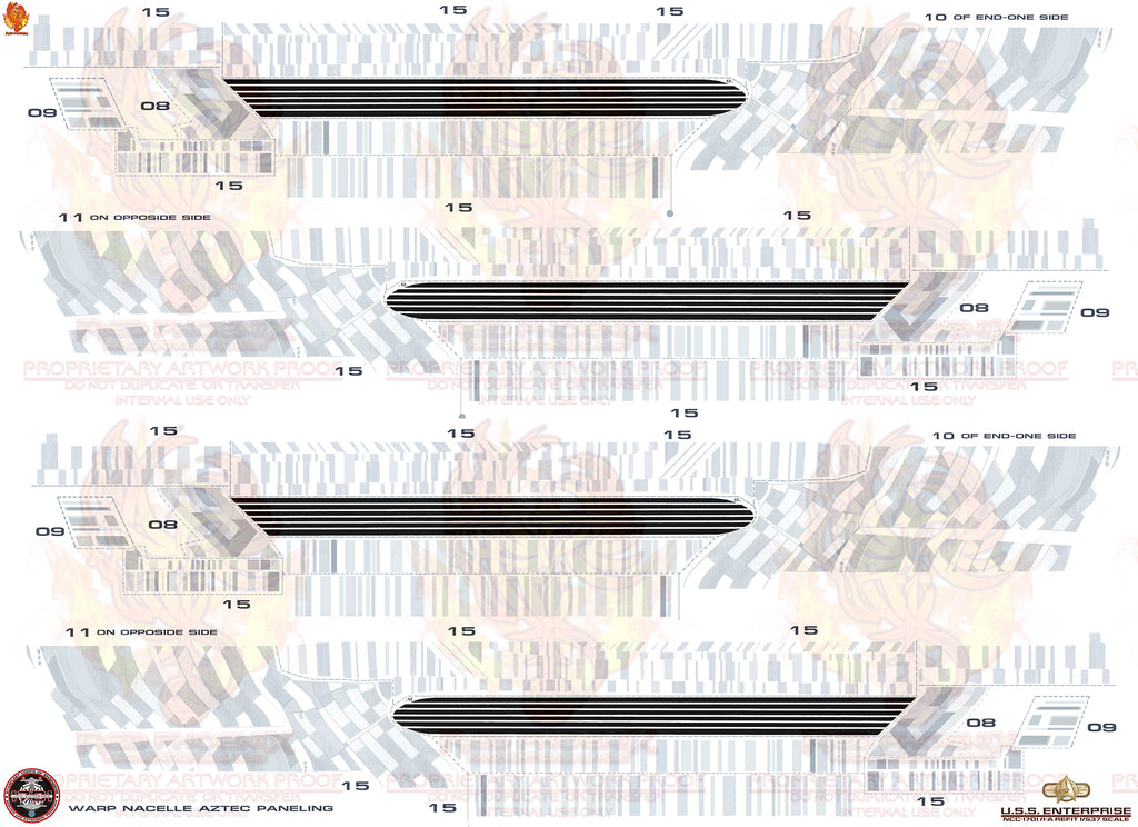 Enhanced Set U.S.S. Enterprise Refit NCC 1701 Refit 1-537 Scale Decal Set
