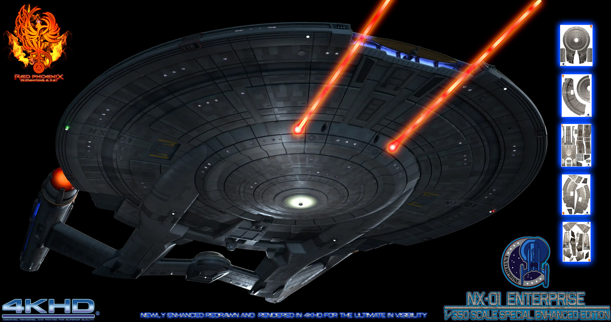 U.S.S.Enterprise NX01 - MASTER SET ENHANCED - 1/350 Scale Aztec / Hull Detail Set