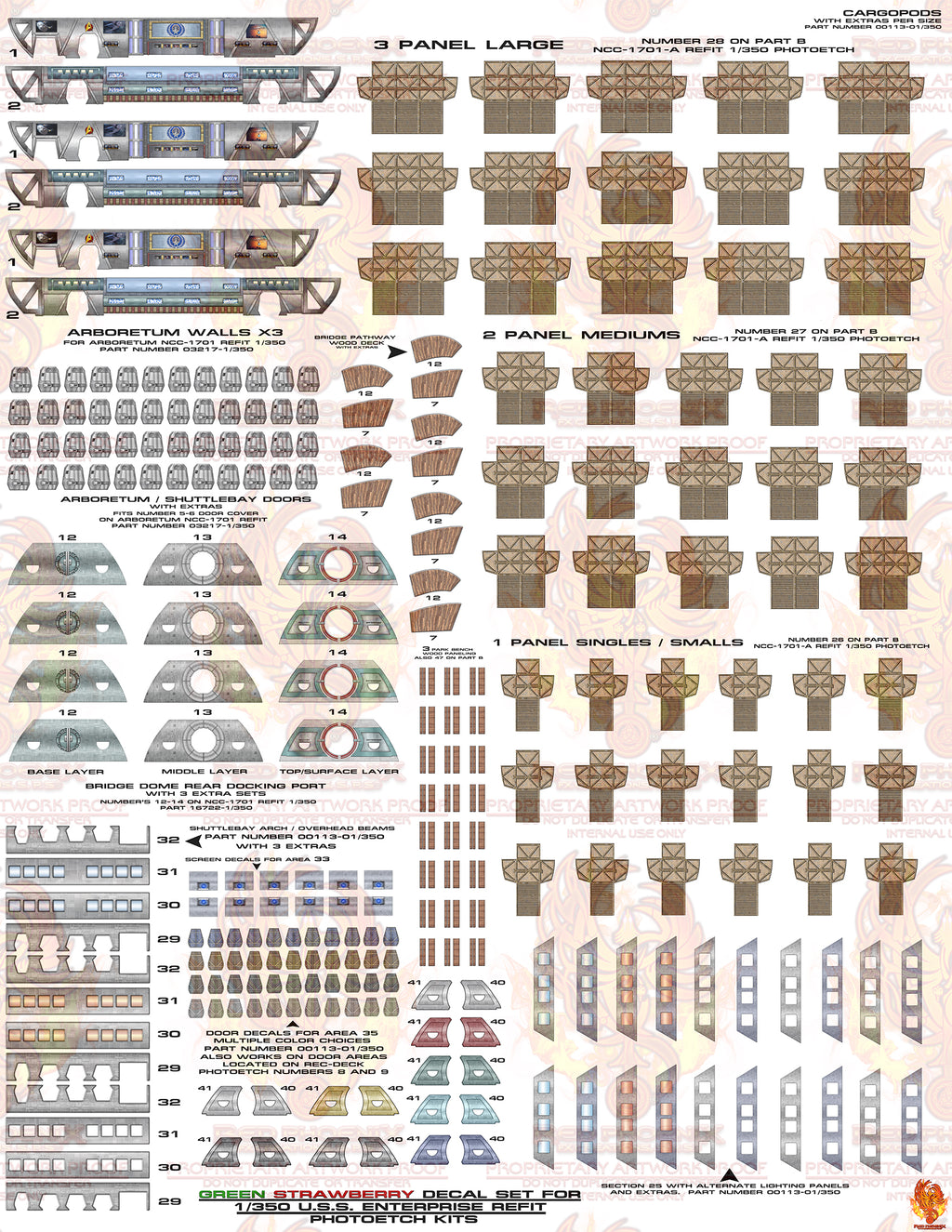 Green Strawberry 1/350 U.S.S. Enterprise Refit Photo-Etch Decal Set