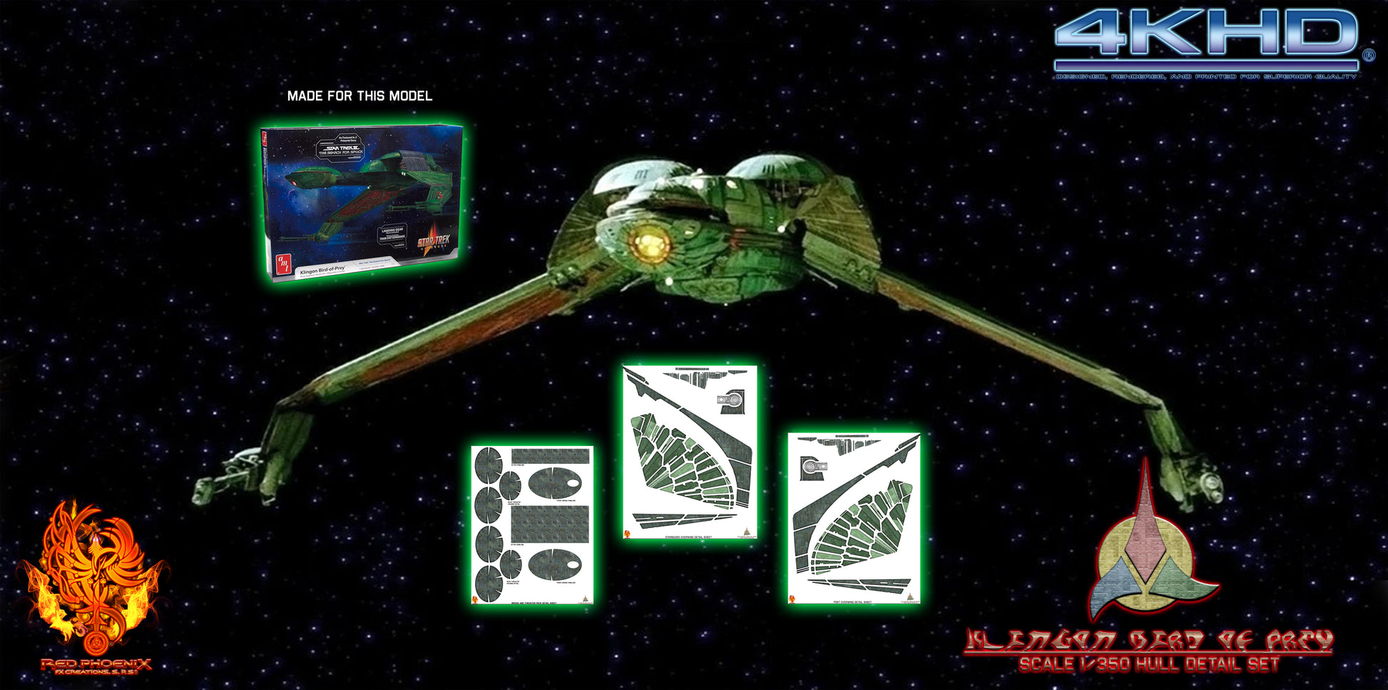 Klingon Bird Of Prey 1/350 Complete Pattern / Hull Detailing Set