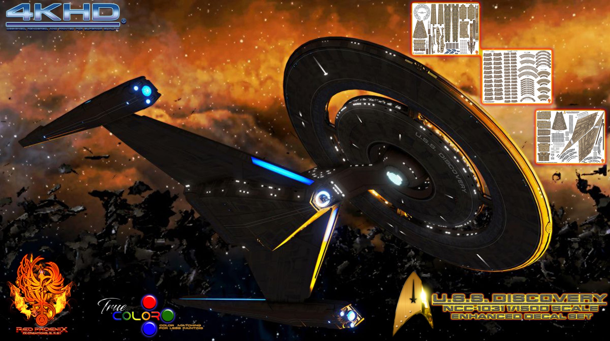 U.S.S. Discovery - 1/1500 Scale Model Ultimate Enhanced Edition