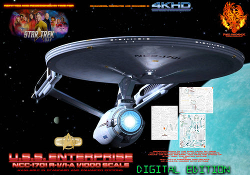 DIGITAL DOWNLOADABLE: U.S.S. Enterprise Refit NCC 1701 Refit 1-1000 Scale Decal Set