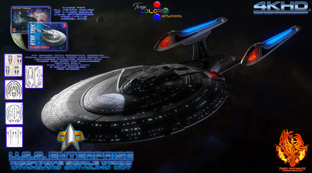 U.S.S. Enterprise-E 1/1400 Scale Standard Aztec / Hull Detailing Set