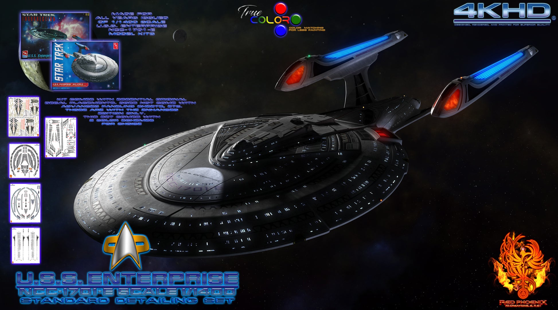 U.S.S. Enterprise-E 1/1400 Scale Standard Aztec / Hull Detailing Set