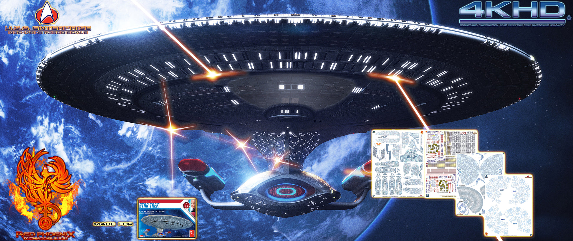 U.S.S. Enterprise 1/2500 Scale Standard Edition Aztec/Hull Detailing Set