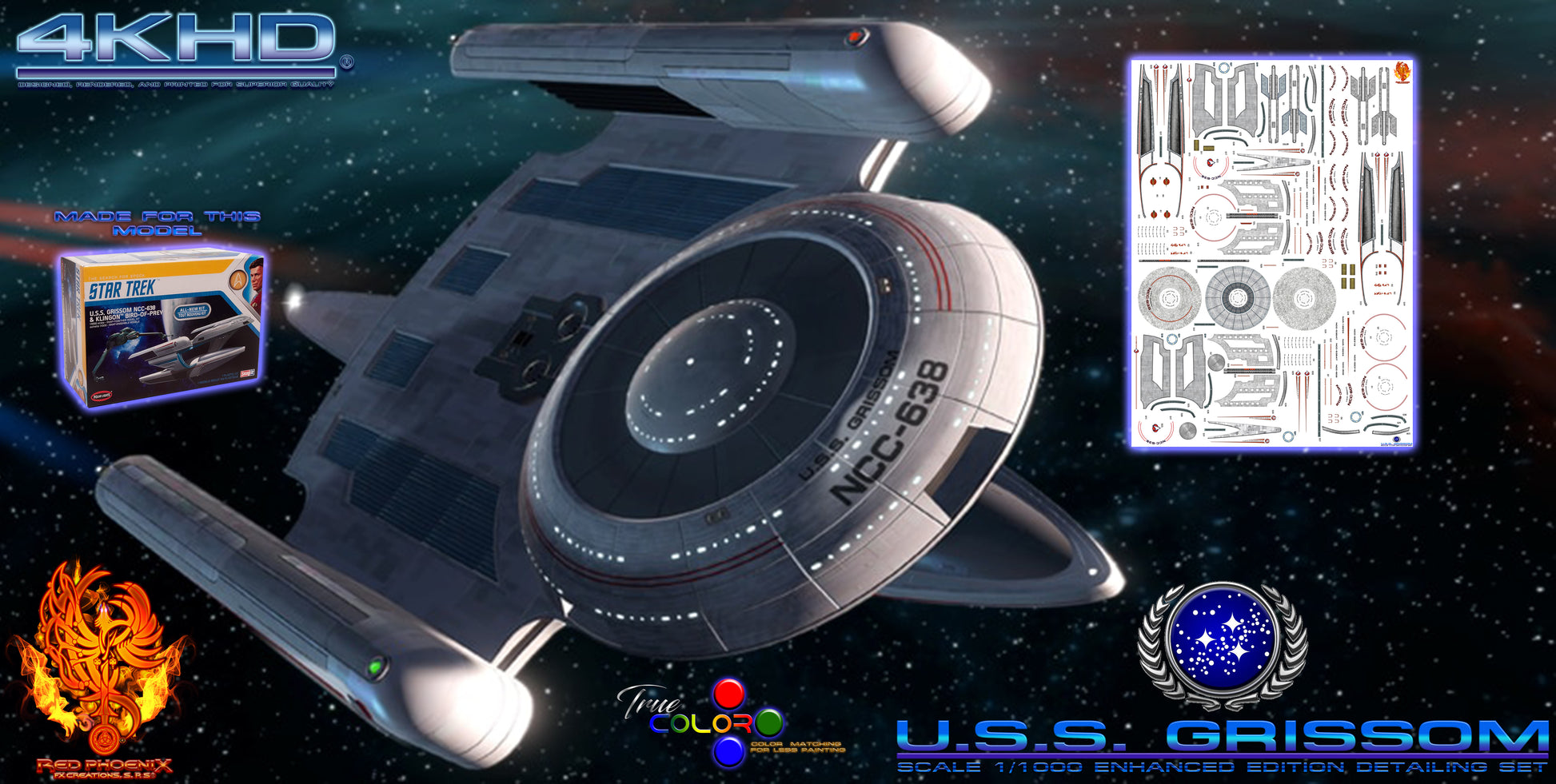 U.S.S. Grissom/Oberth Class 1/1000 Scale Aztec/Hull Decal Set