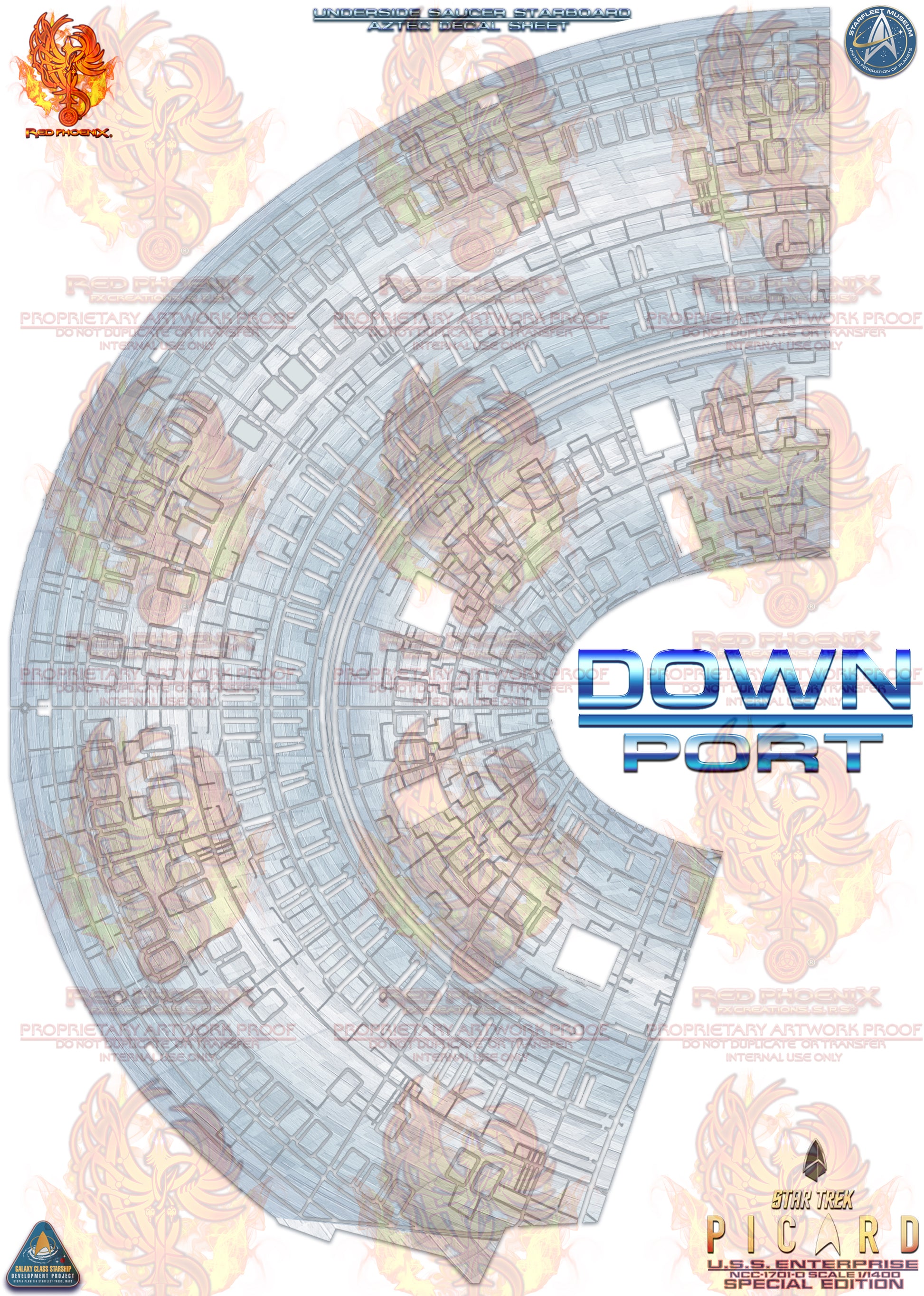 Star trek Picard U.S.S. Enterprise NCC 1701 D 1-1400 Scale Decal Set
