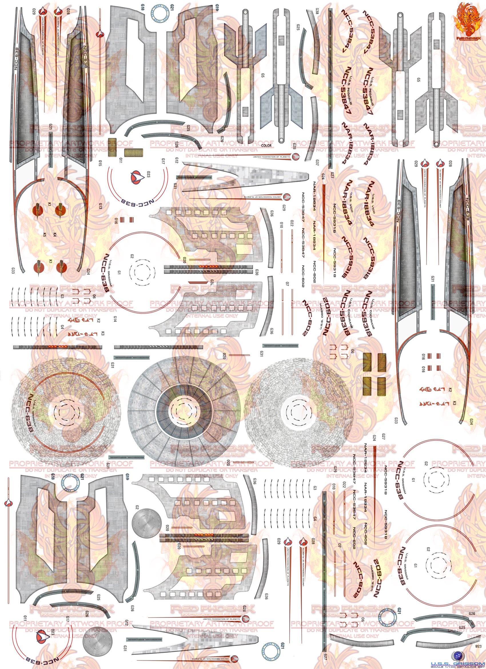 U.S.S. Grissom/Oberth Class 1/1000 Scale Aztec/Hull Decal Set