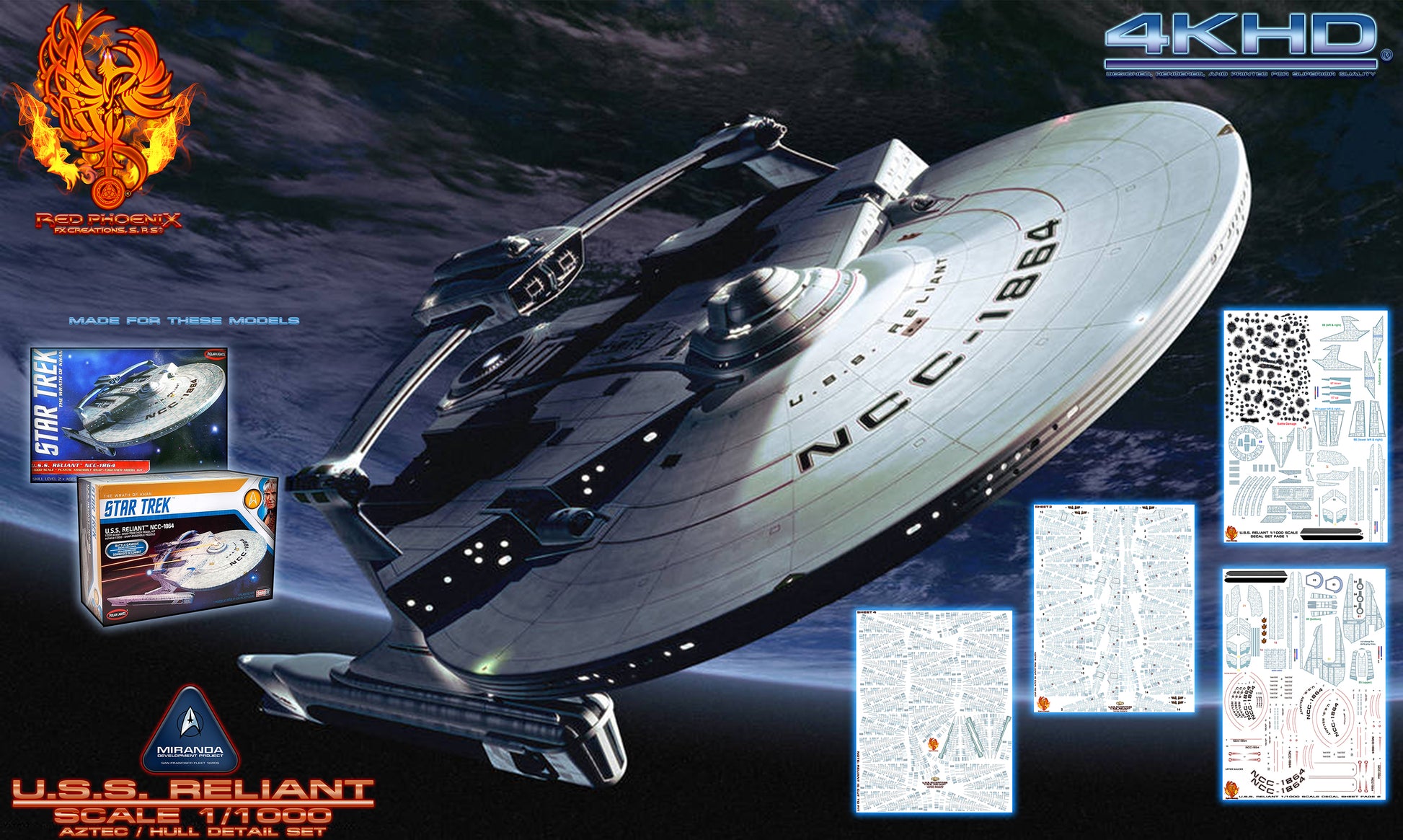 U.S.S. Reliant - 1/1000 Scale Aztec / Hull Detail Set