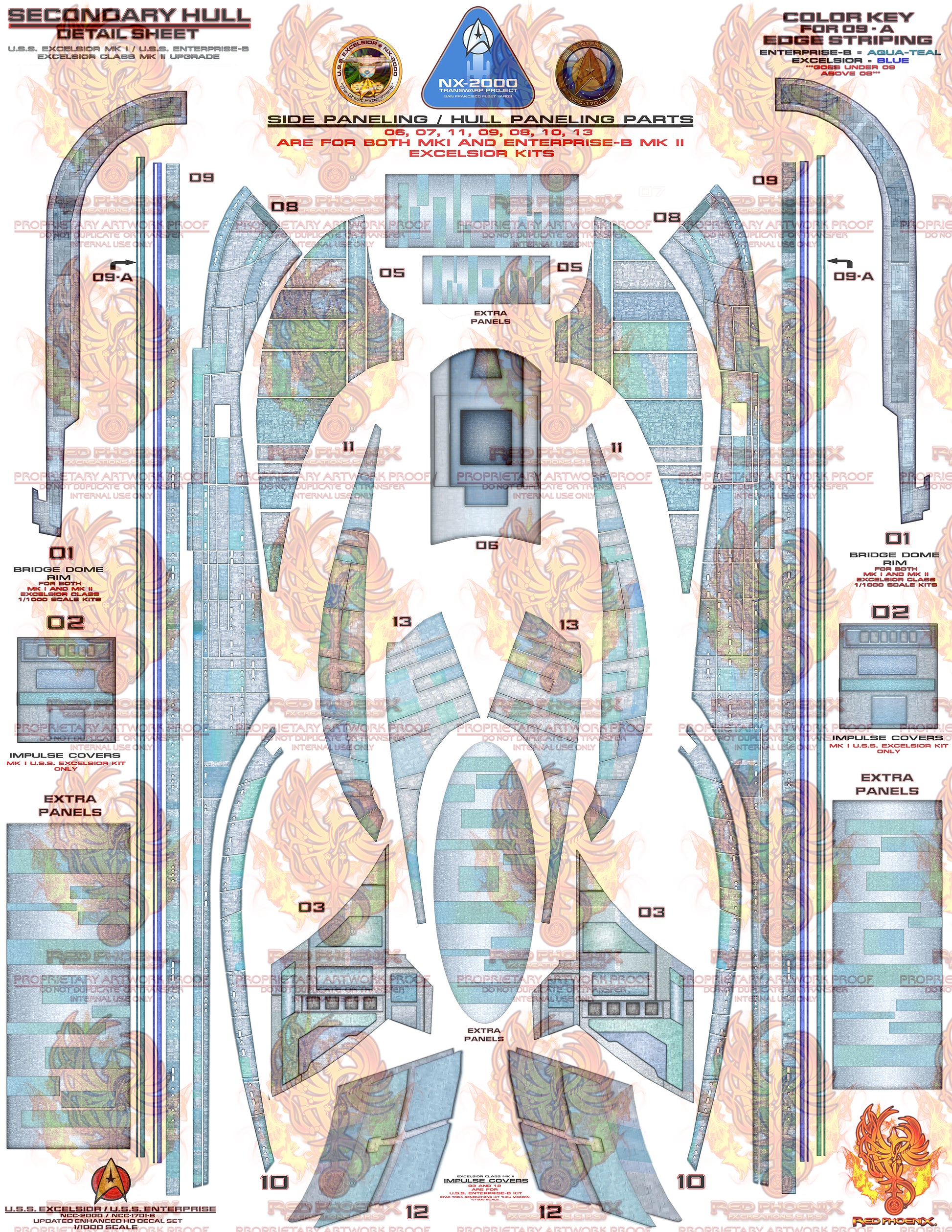 ULTIMATE EDITION - U.S.S. Excelsior/Enterprise-B Scale 1/1000 Aztec /Hull Decal Set