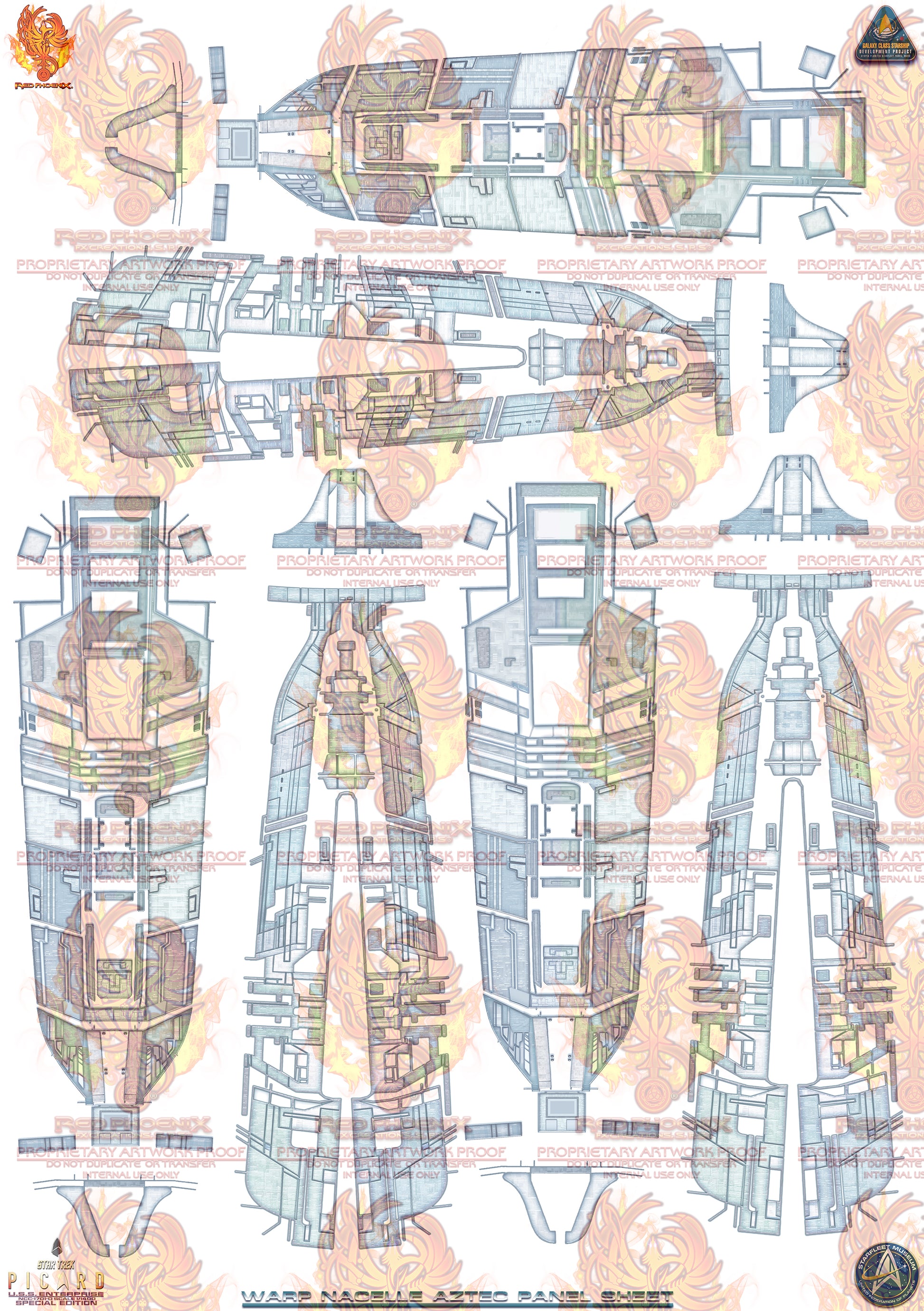 Star trek Picard U.S.S. Enterprise NCC 1701 D 1-1400 Scale Decal Set