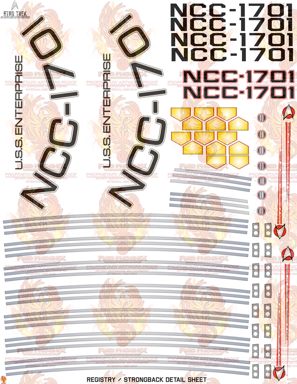 1/500 Scale Kelvin Timeline U.S.S. Enterprise Decal / Detailing DIY Digital Downloadable Edition