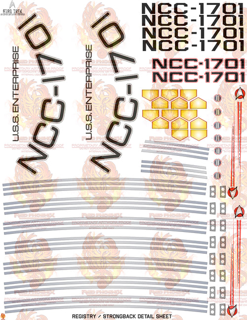 1/500 Scale Kelvin Timeline U.S.S. Enterprise Decal / Detailing DIY Digital Downloadable Edition