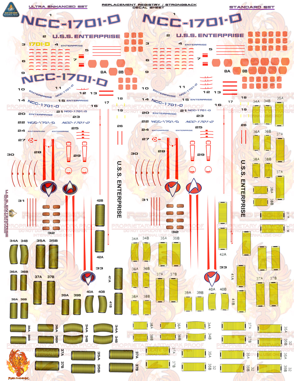 Enhanced Edition U.S.S. Enterprise NCC 1701 D 1-1400 Scale Decal Set