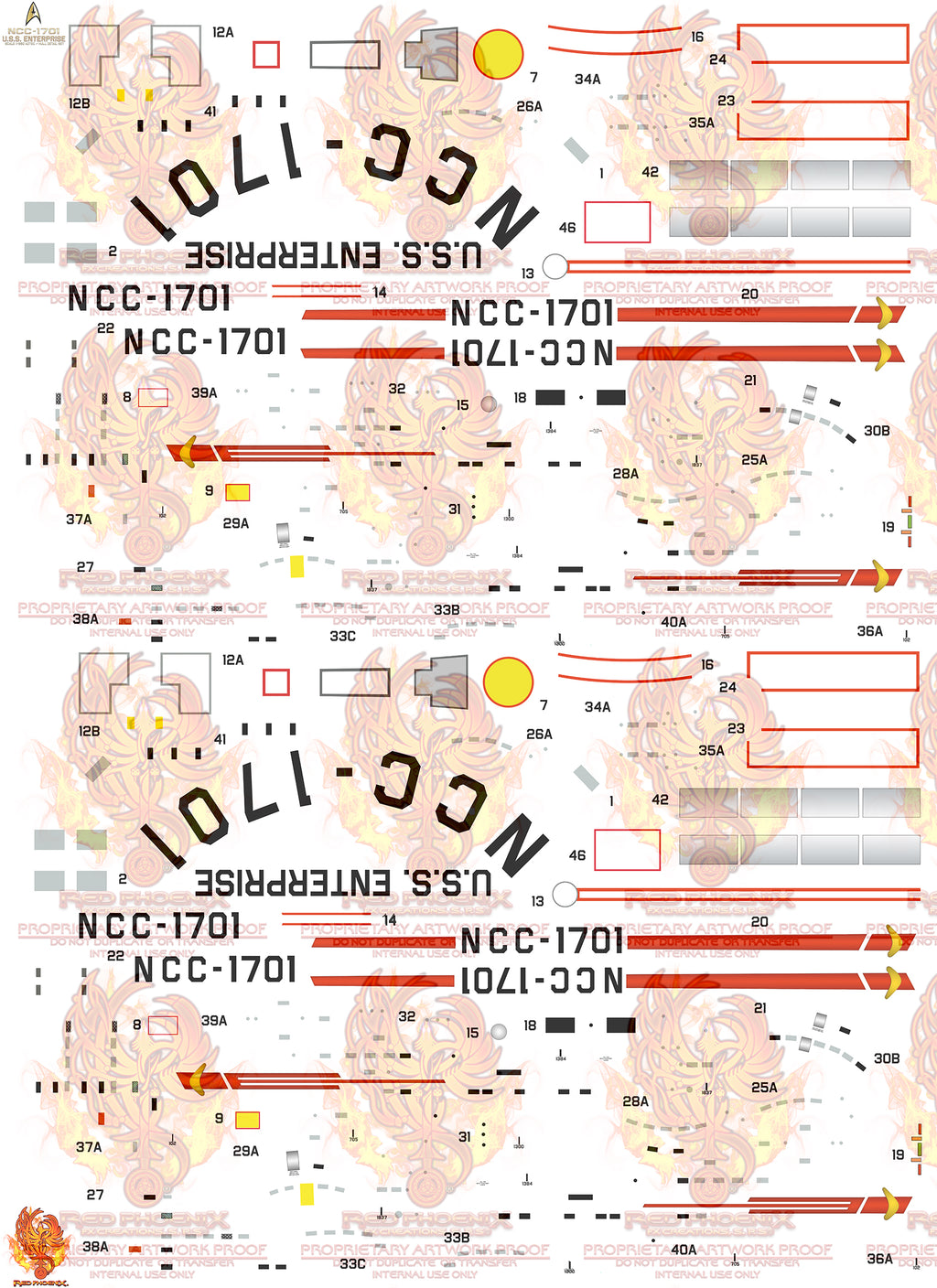 U.S.S. Enterprise: TOS ERA Classic 1/650 Scale Enhanced Edition Decal Set