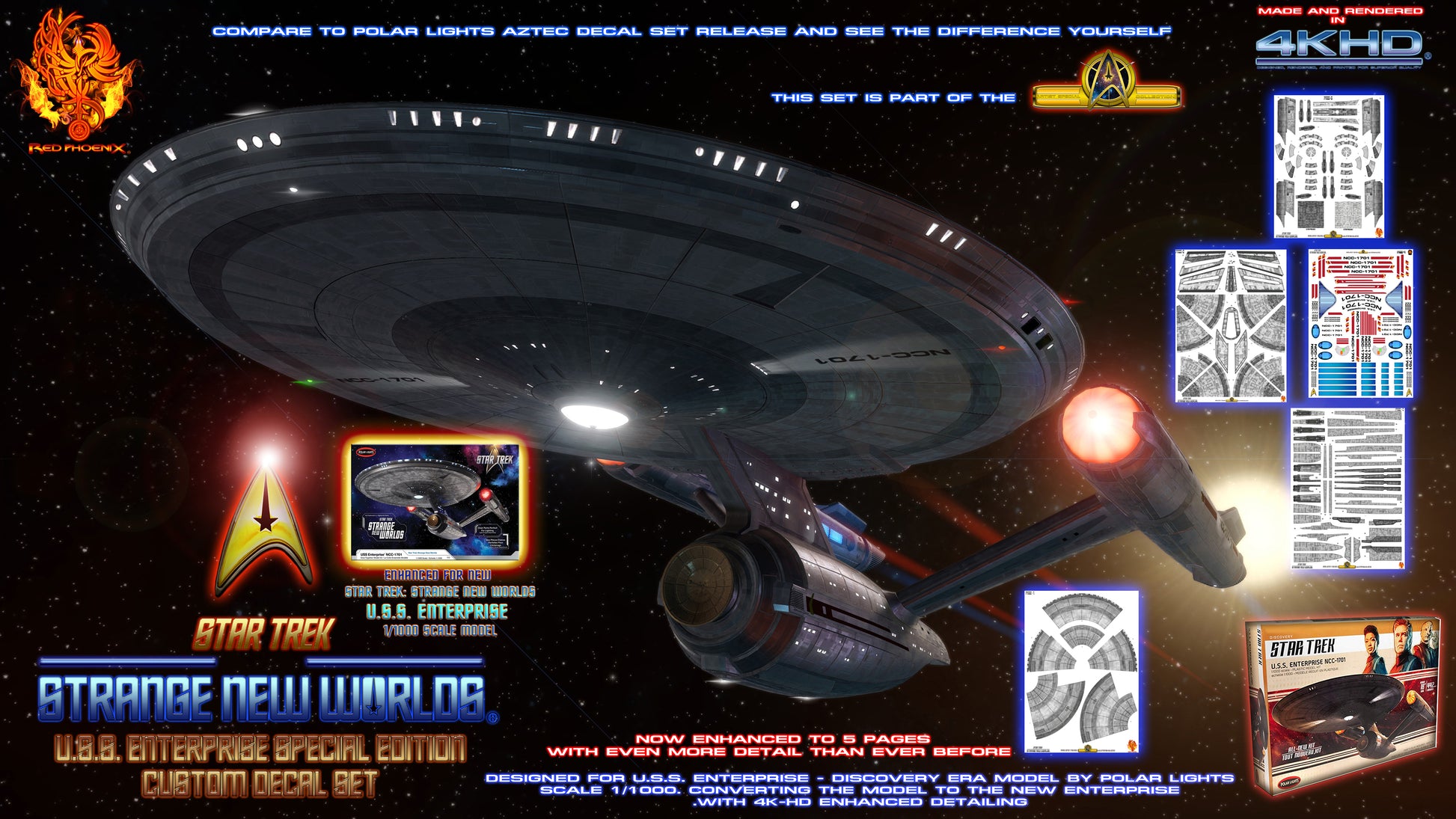 U.S.S. Enterprise: Strange New Worlds 1-1000 Scale Enhanced Edition