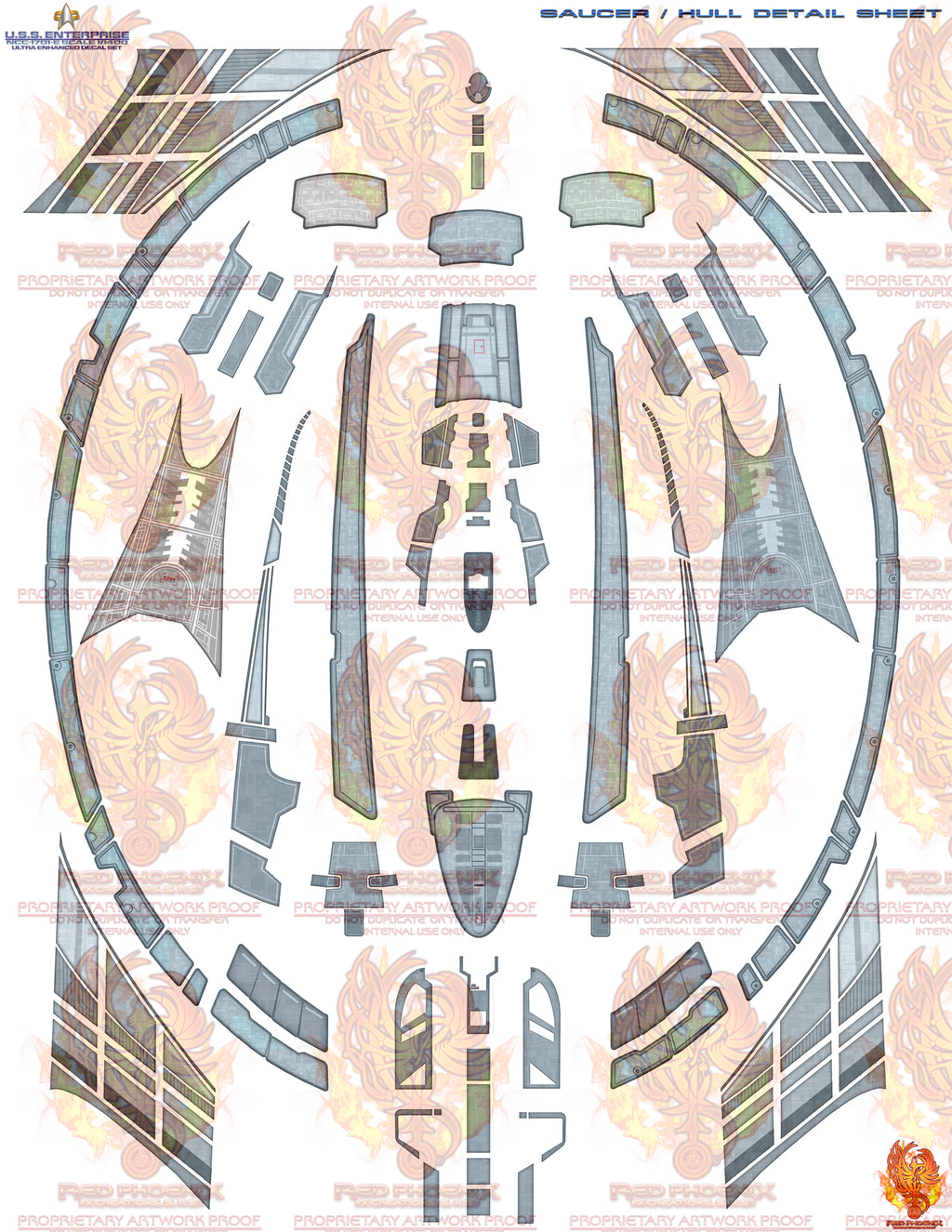 DIY Print Your Own DOWNLOADABLE: U.S.S. Enterprise  NCC 1701-E 1/1400 Scale Enhanced Decal Set