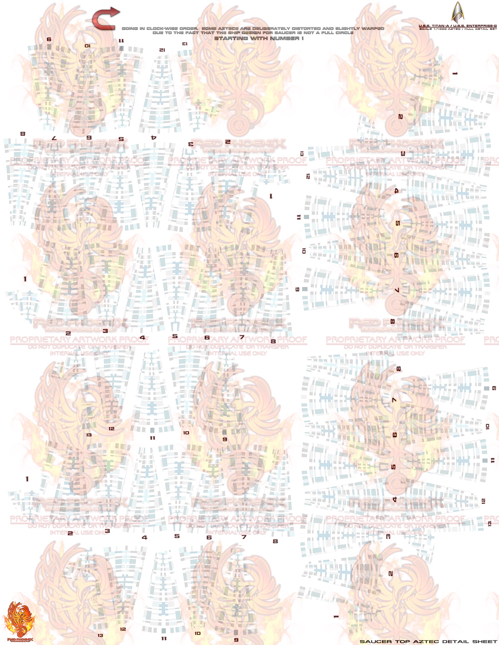 U.S.S. Titan-A / U.S.S. Enterprise-G 2-in-1 Interchangeable 1/1000 Scale Aztec Decal Set