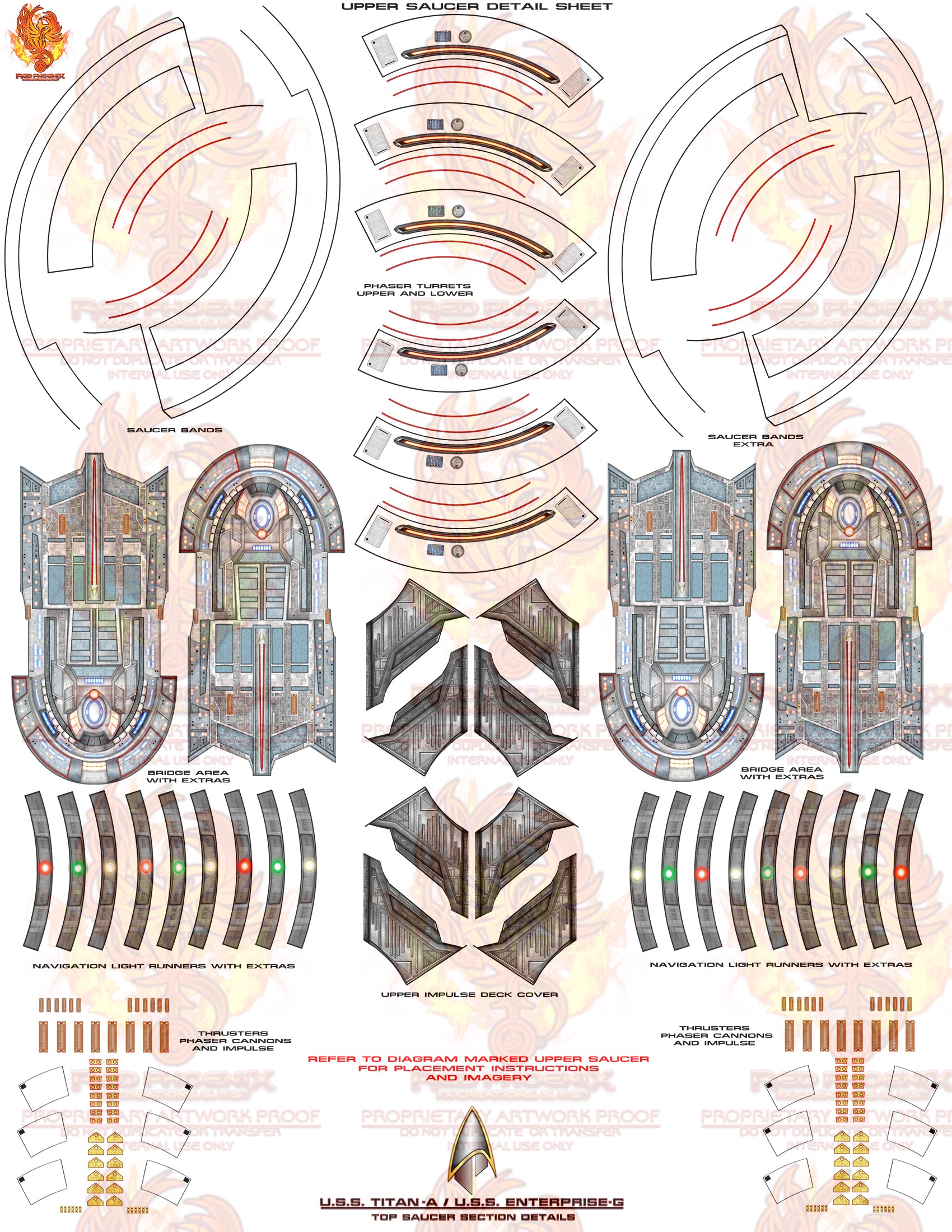 U.S.S. Titan-A / U.S.S. Enterprise-G 2-in-1 Interchangeable 1/1000 Scale Aztec Decal Set