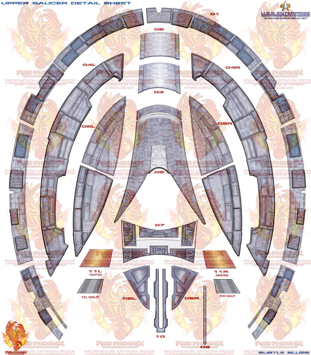 DIY Print Your Own DOWNLOADABLE: U.S.S. Enterprise  NCC 1701-E 1/1400 Scale Enhanced Decal Set