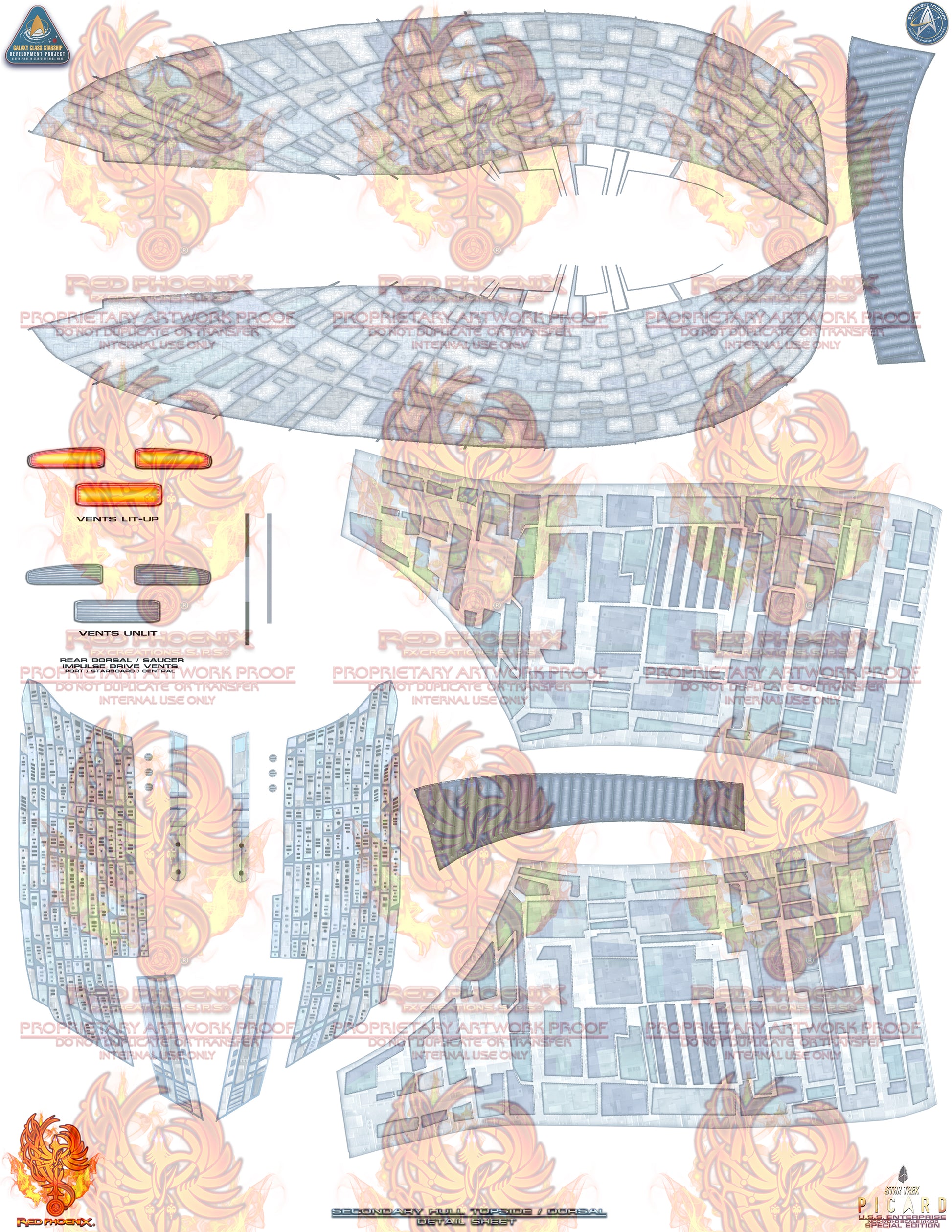 Star trek Picard U.S.S. Enterprise NCC 1701 D 1-1400 Scale Decal Set