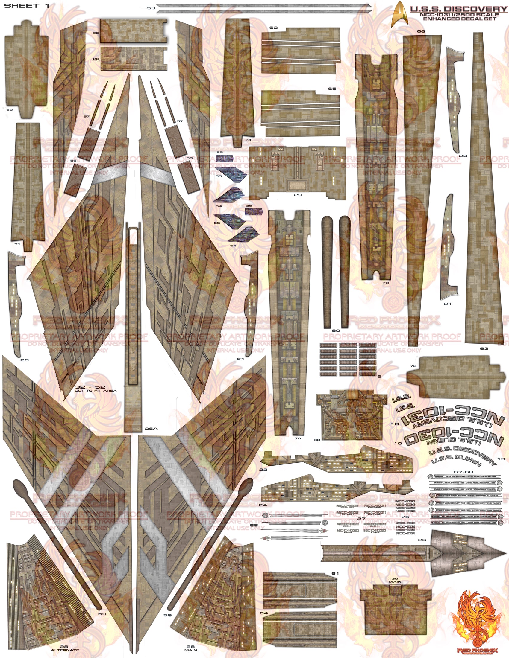 U.S.S. Discovery - Enhanced Special Edition Decal Set 1/2500 Scale