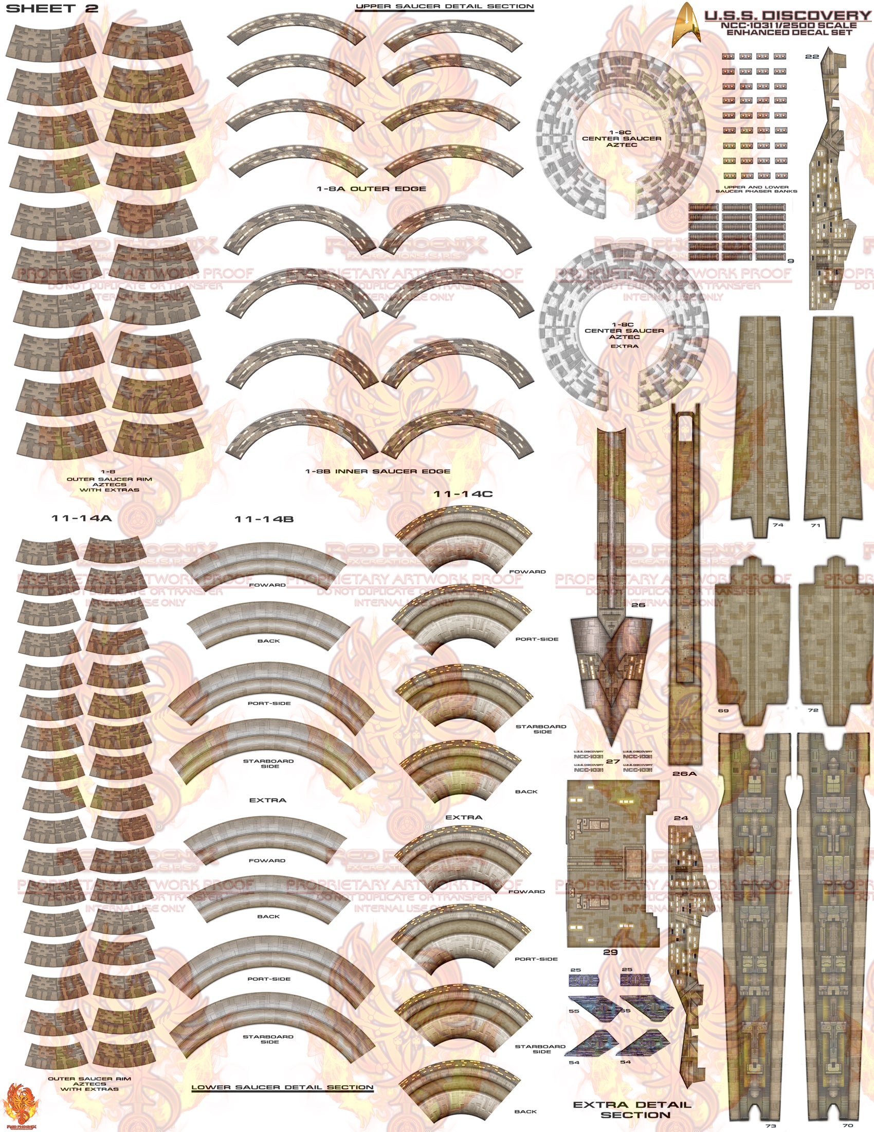 U.S.S. Discovery - Enhanced Special Edition Decal Set 1/2500 Scale