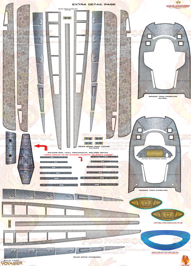U.S.S. Voyager 1/670 Aztec /  Hull Detail Set