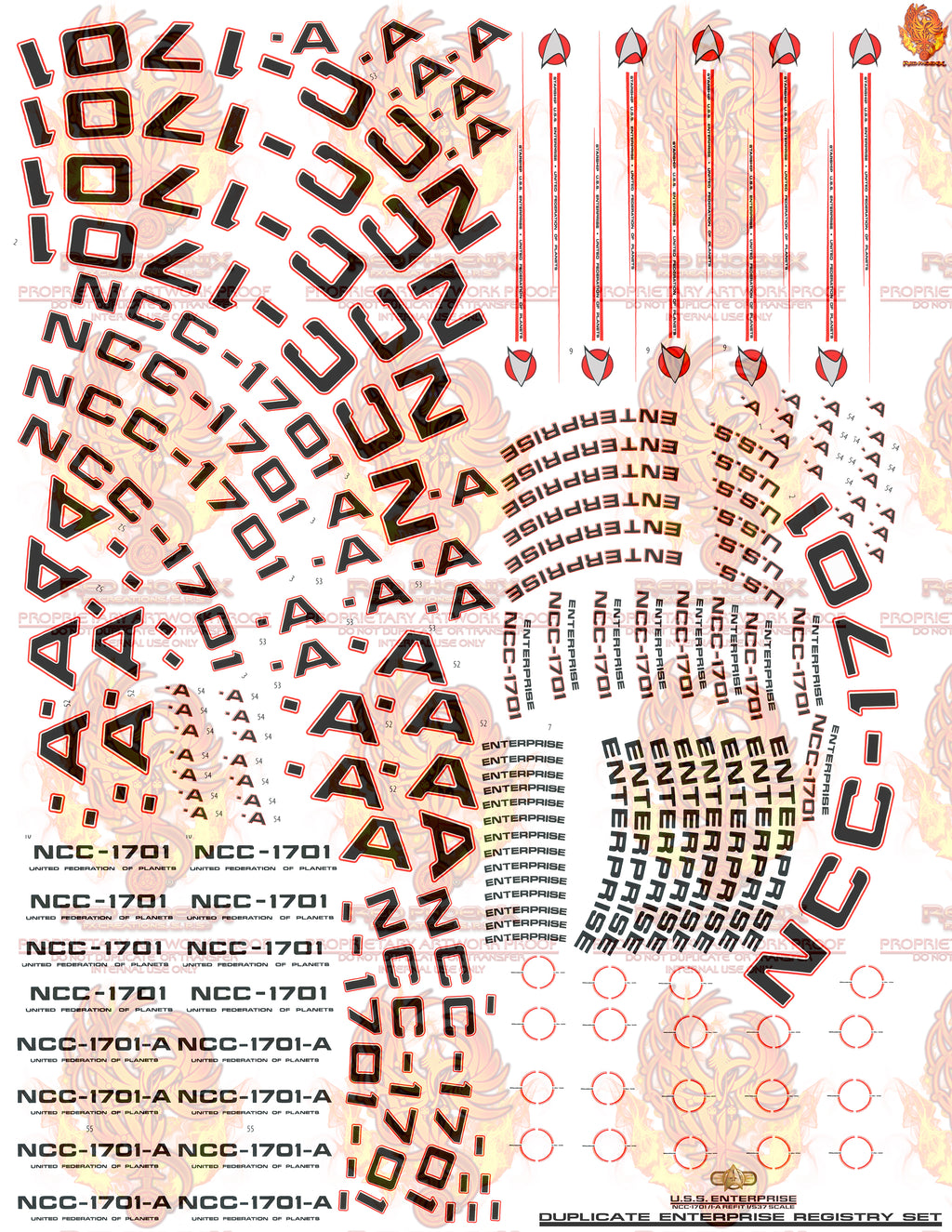 Enhanced Set U.S.S. Enterprise Refit NCC 1701 Refit 1-537 Scale Decal Set