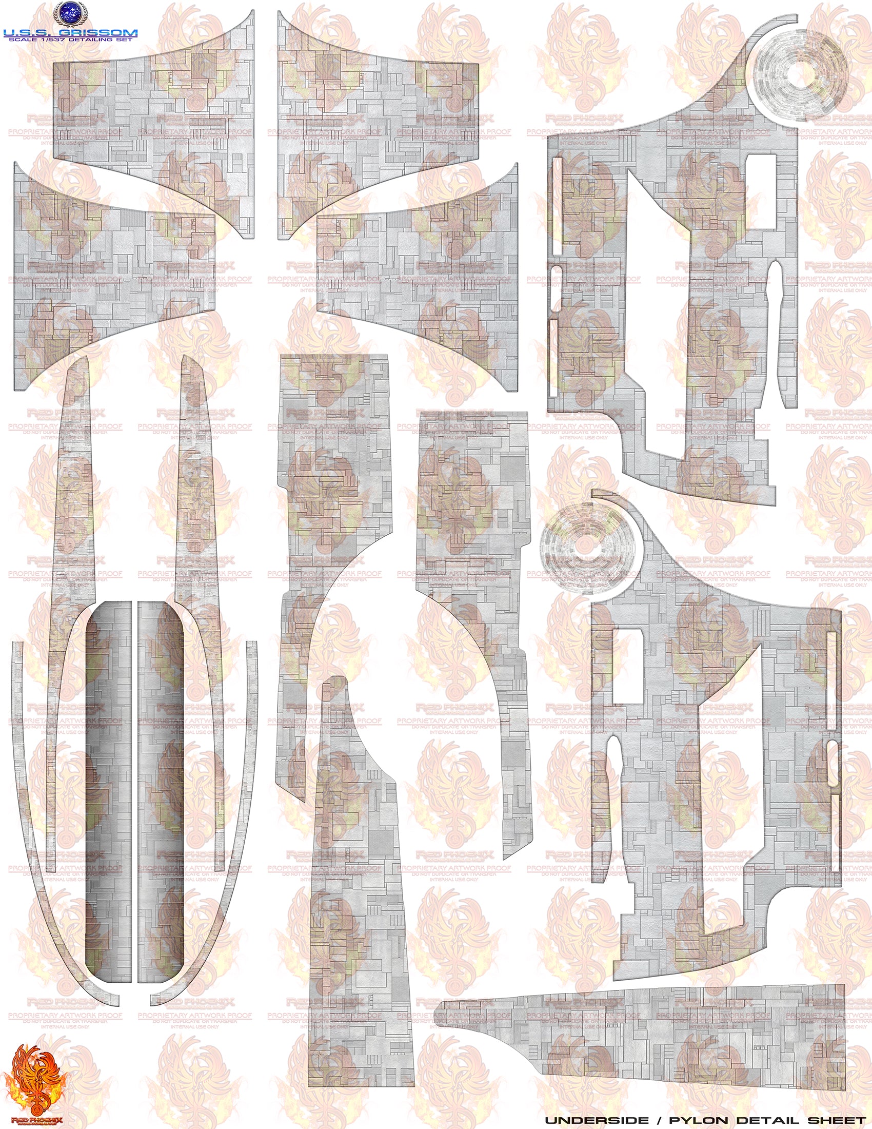 U.S.S. Grissom Enhanced 1/537 Scale Aztec / Hull Decal Set