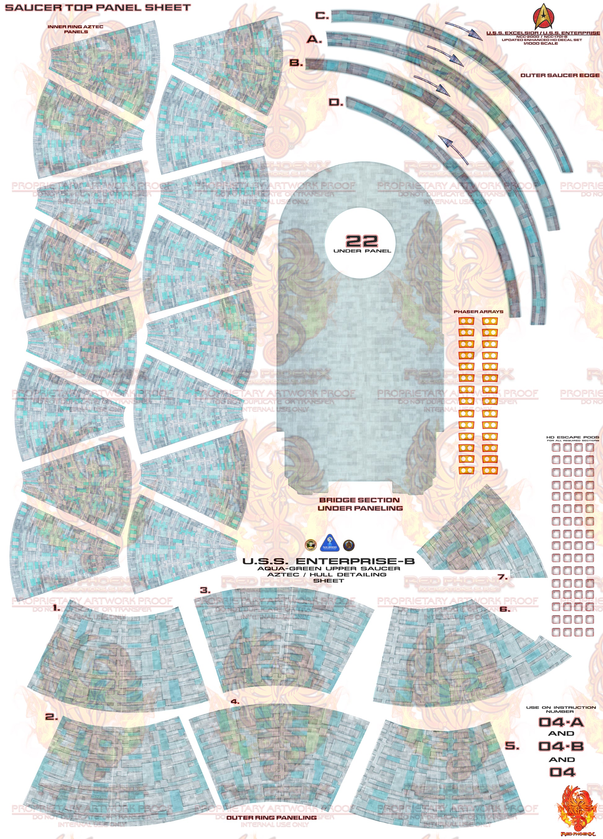 ULTIMATE EDITION - U.S.S. Excelsior/Enterprise-B Scale 1/1000 Aztec /Hull Decal Set