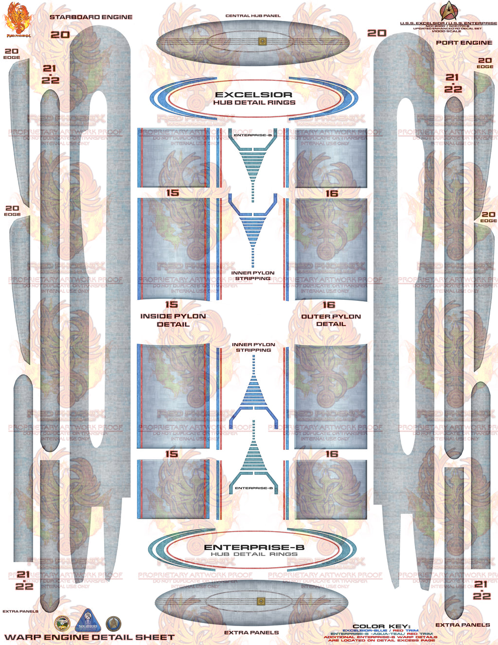 ULTIMATE EDITION - U.S.S. Excelsior/Enterprise-B Scale 1/1000 Aztec /Hull Decal Set