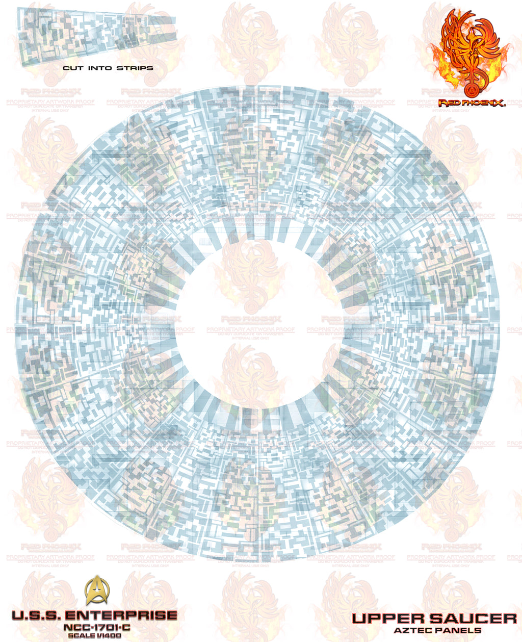 DIY DIGITAL DOWNLOAD: U.S.S. Enterprise-C Scale 1/1400 Aztec / Hull Decal Set- Enhanced Detail