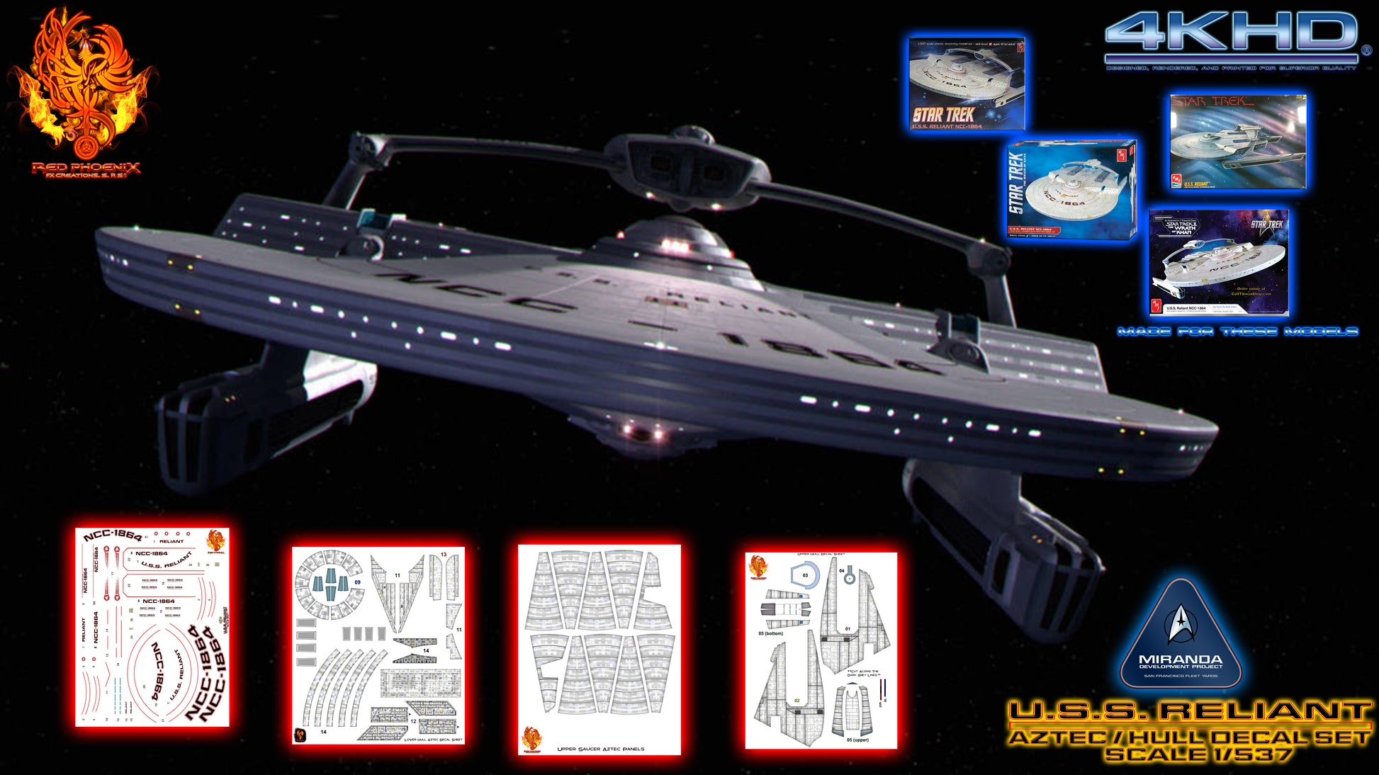 U.S.S. Reliant - 1/537 Scale Aztec / Hull Detail Set