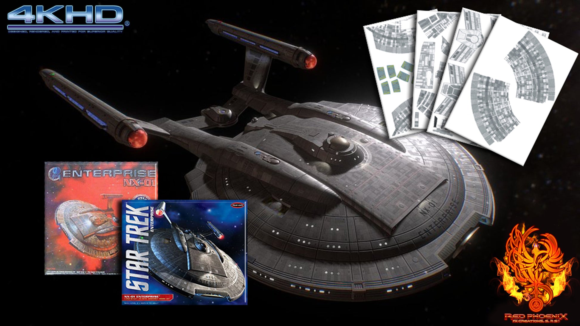 U.S.S.Enterprise NX01 -1/350 Scale Aztec / Hull Detail Set-Classic Edition
