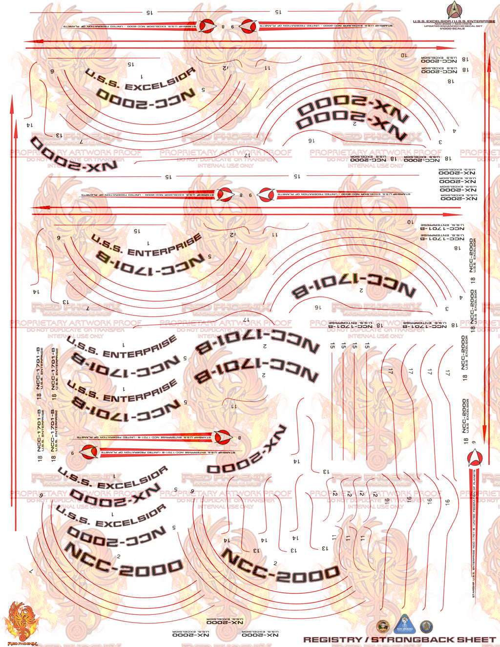 DIY Print Your Own DOWNLOADABLE: 1/1000 U.S.S. Excelsior / U.S.S. Enterprise-B 2-In-1 Decal Detailing Kit