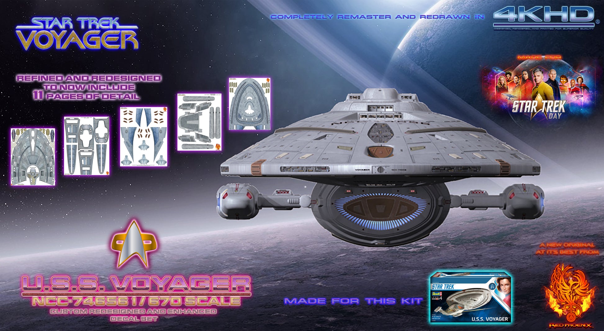 U.S.S. Voyager 1/670 Aztec /  Hull Detail Set